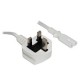 White Straight 5 m C7 / Figure 8 Mains Power Lead / 5 A Fuse